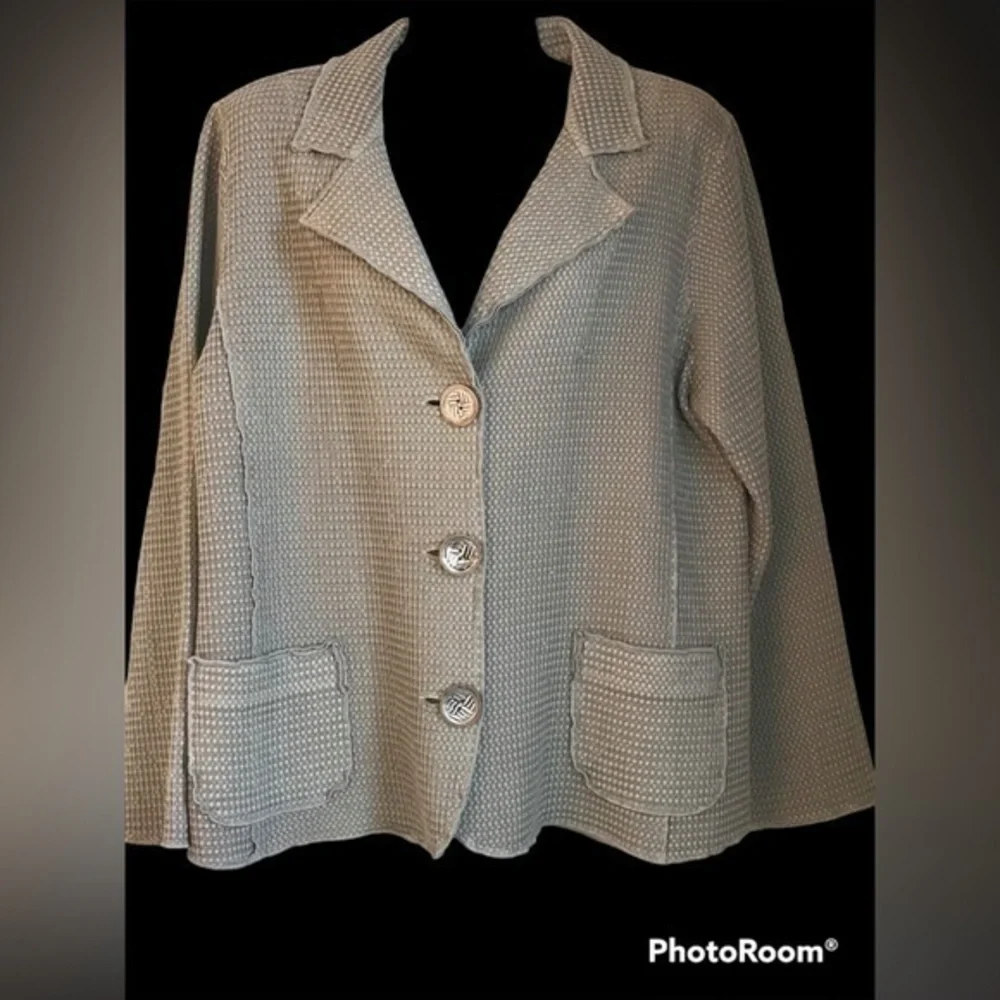 Like New Tan Cotton Blazer, Size Medium